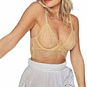 Free People Lucia underwire lace bra wheat sunset size 34 C tan cream Witchycore